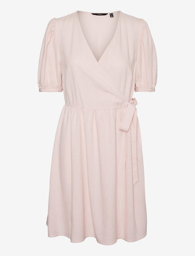 VMJESMILO 2/4 WRP SHORT DRESS WVN GA - sommerkjoler - parfait pink