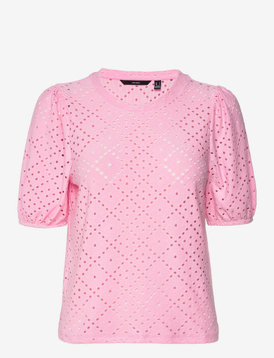 VMTASSA 2/4 TOP JRS - blouses à manches courtes - prism pink