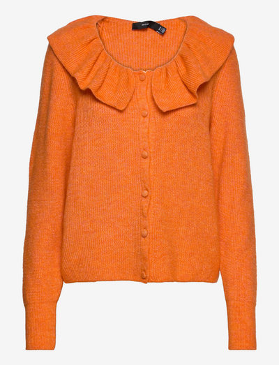 VMPEPPY COLLAR LS CARDIGAN - swetry rozpinane - orange peel