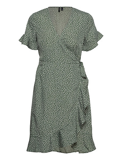 Vero Moda Vmhenna 2/4 Wrap Frill Dress 
