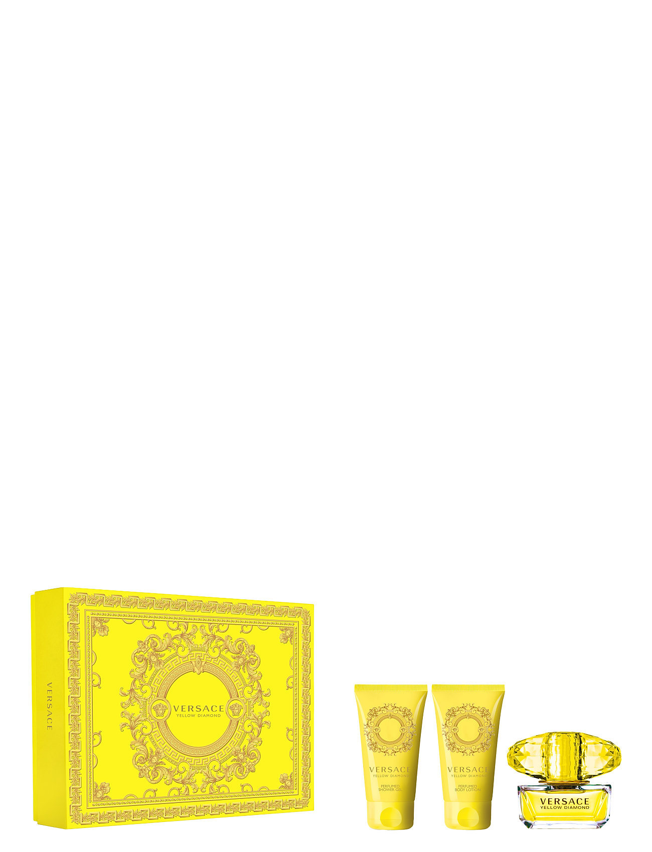 Versace Fragrance Gift Set Yellow Diamond Edt + Shower Gel + Body Lotion Nude