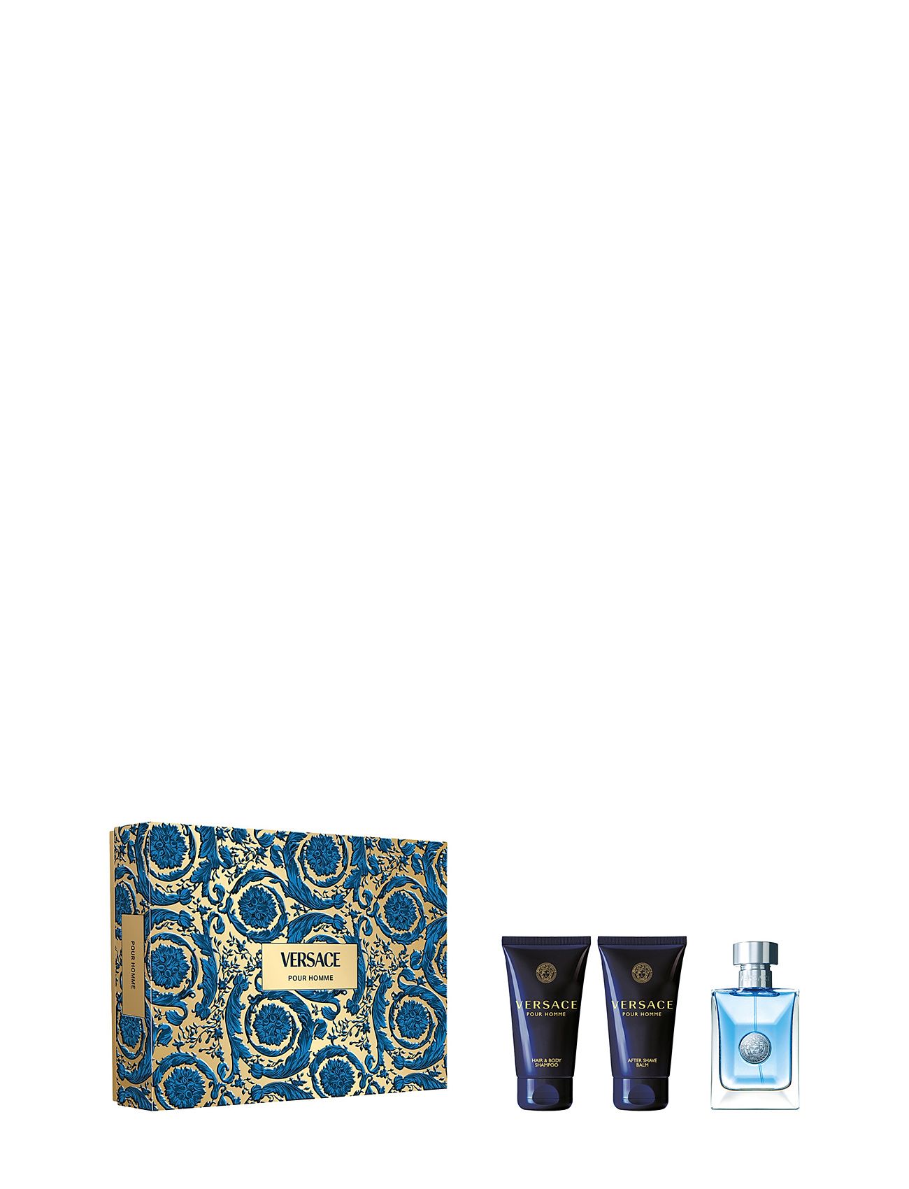 Versace Fragrance Gift Set Pour Homme Edt + Shower Gel + After Shave Balm Nude