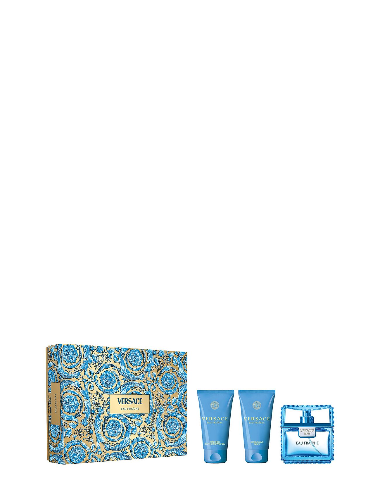 Versace Fragrance Gift Set Eau Fraiche Edt + Shower Gel + After Shave Balm Nude