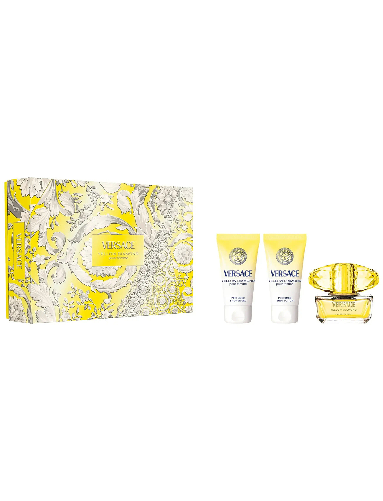 Versace Fragrance Gift Set Yellow Diamond Edt + Shower Gel + Body Lotion, 150 ml, Nude, Kropspleje > Cremer & Lotions & Bodybutter, Dame