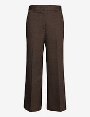 CROPPED FLARED TROUSER - TOFFEE BROWN