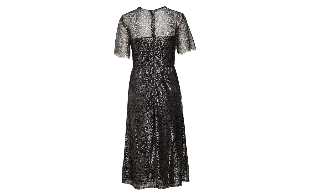 Midi Fibers Vileague Vila Polyester Dress Métallique Black 50 TUw5ayqw