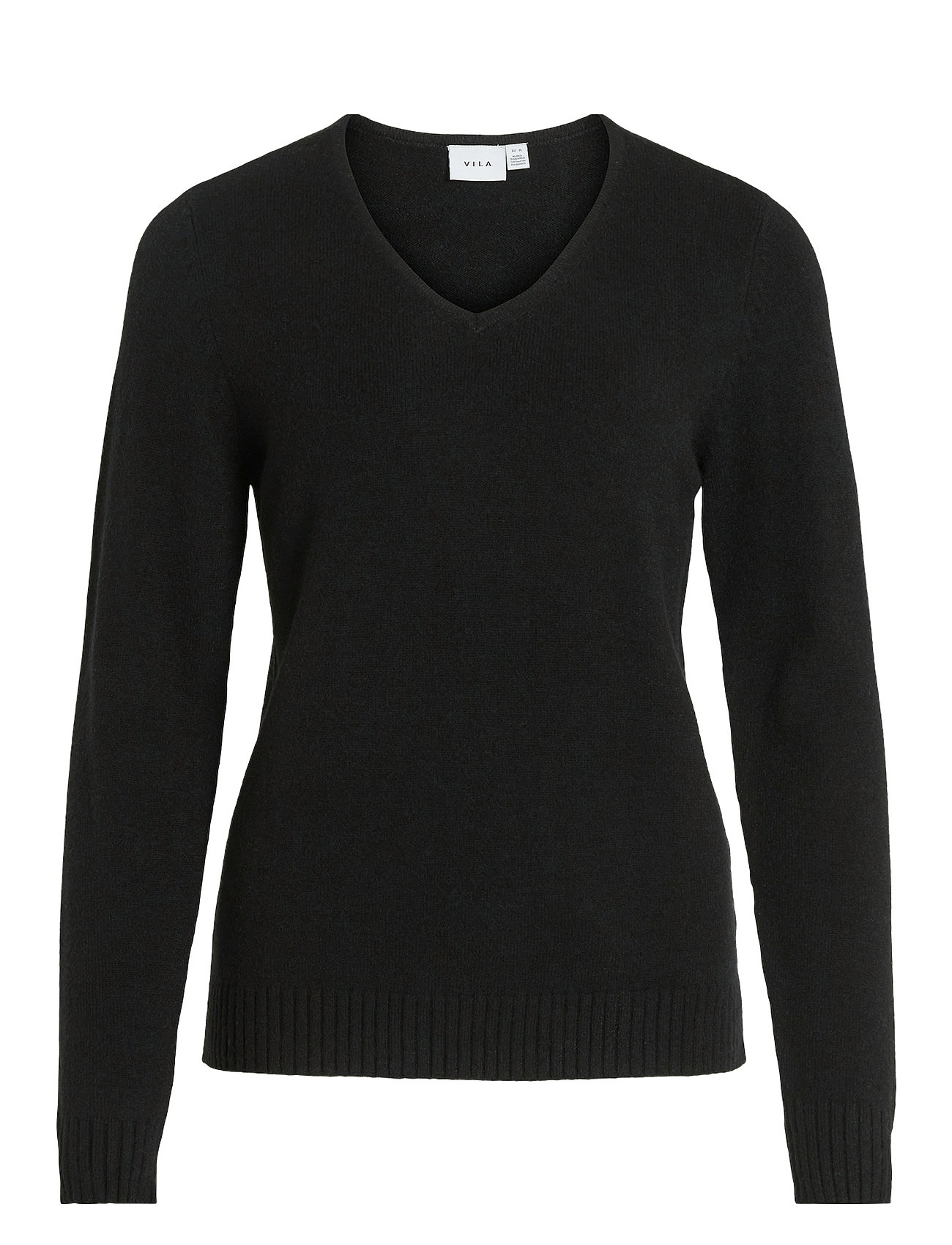 Vila Viril V-Neck L/S Knit Top - Noos Svart