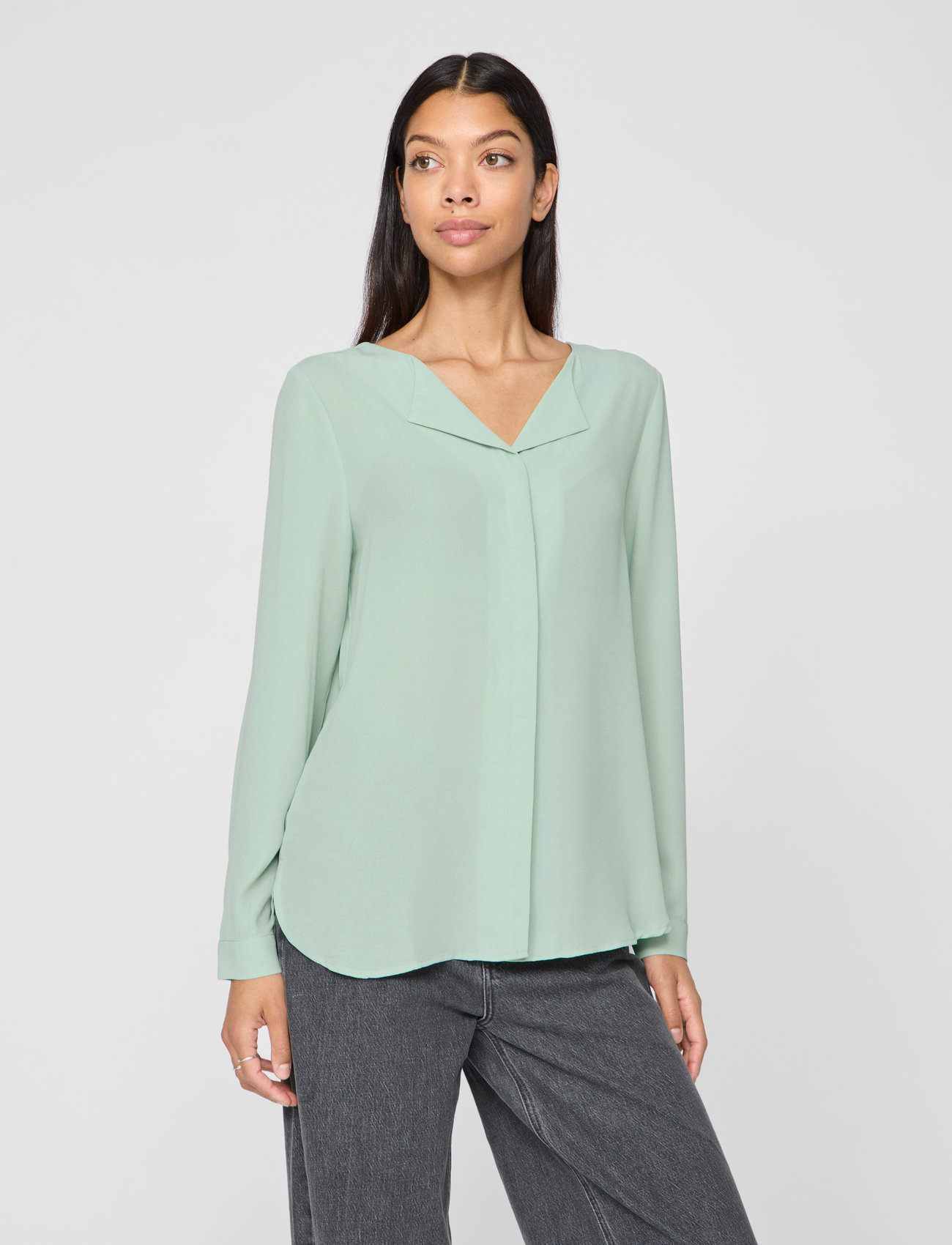 Vila Vilucy L/S Shirt - Noos, S, Green, Bluser > Langærmede, Dame