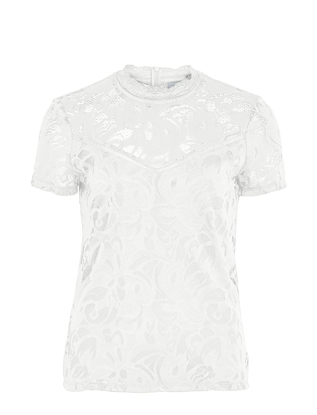 Vistasia Lace S/S Top - T-shirts & Tops Short-sleeved Valkoinen Vila