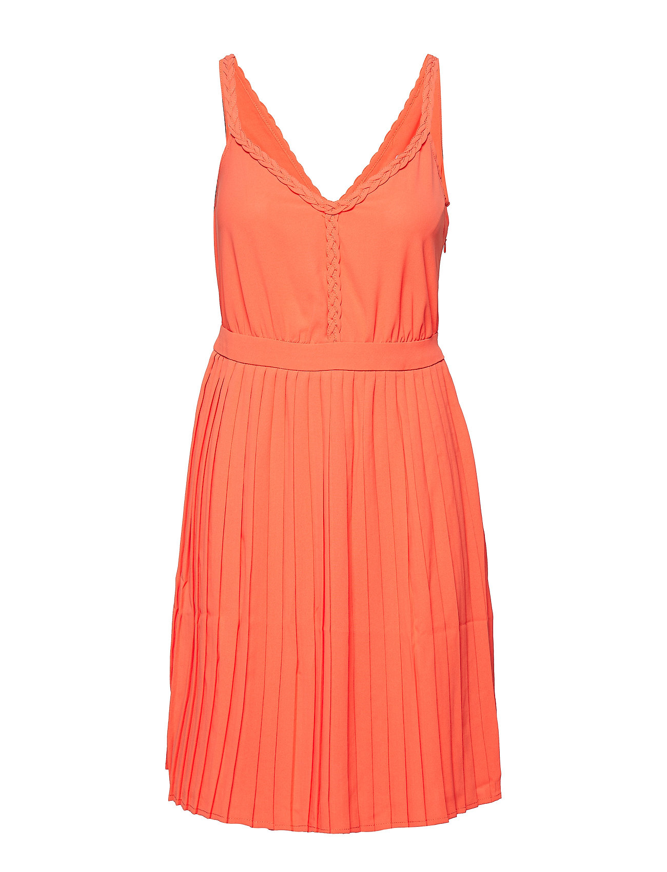 Vila Virasha S/L Braid Dress C6 Kort Klänning Orange [Color: EMBERGLOW ][Sex: Women ][Sizes: 34,36,38,40,42 ]