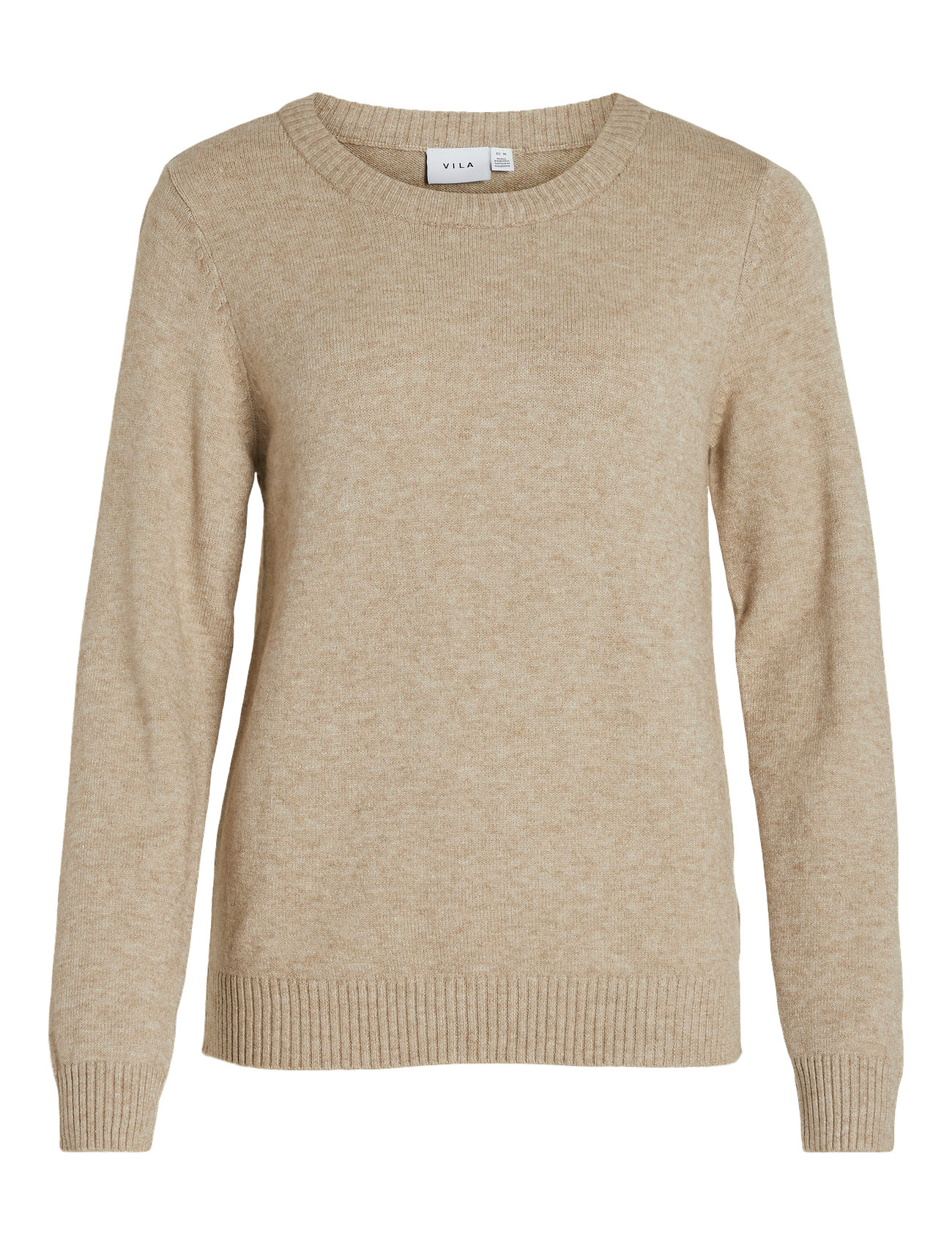 Vila Viril O-Neck L/S Knit Top - Noos Beige