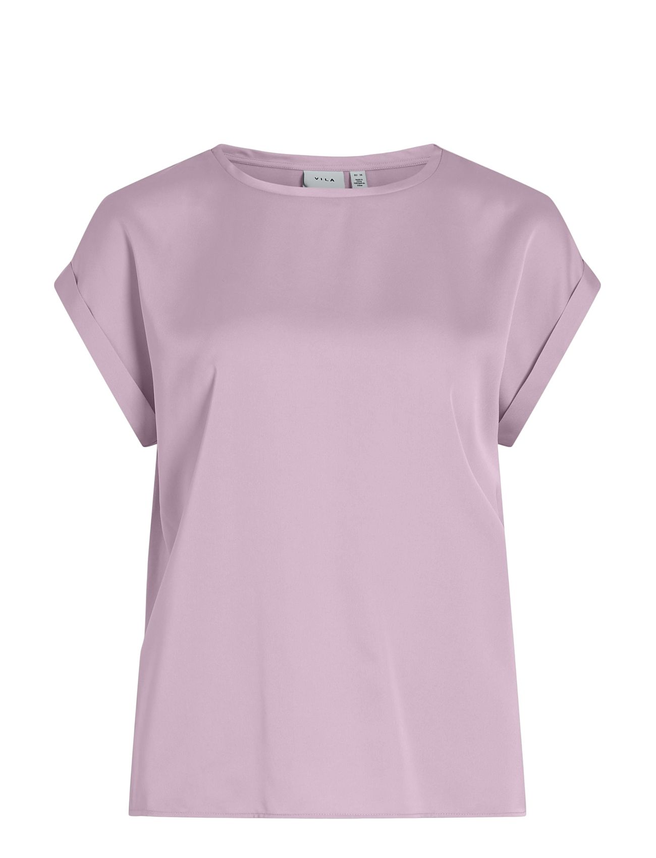 Vila Viellette S/S Satin Top - Noos Rosa