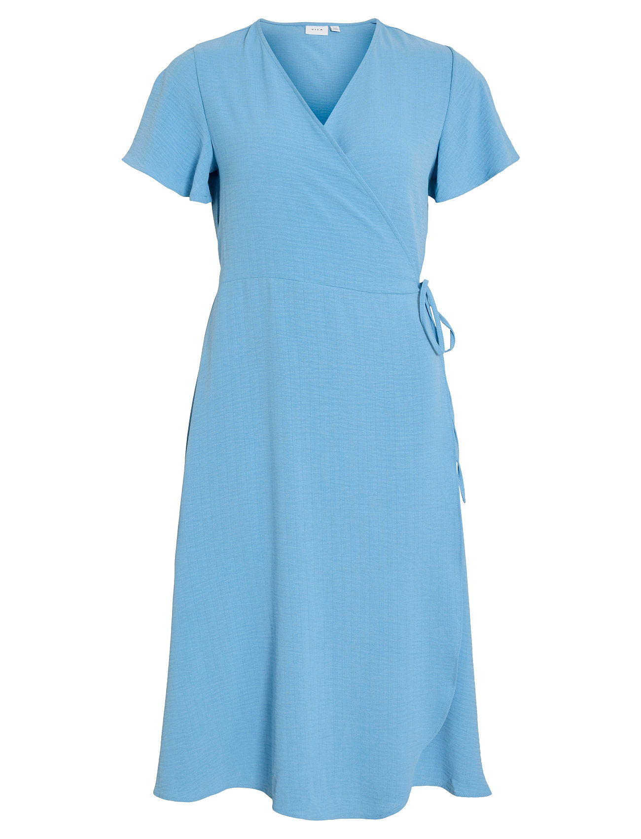 Vilovie S/S Wrap Midi Dress/Su - Knelang Kjole Blue Vila