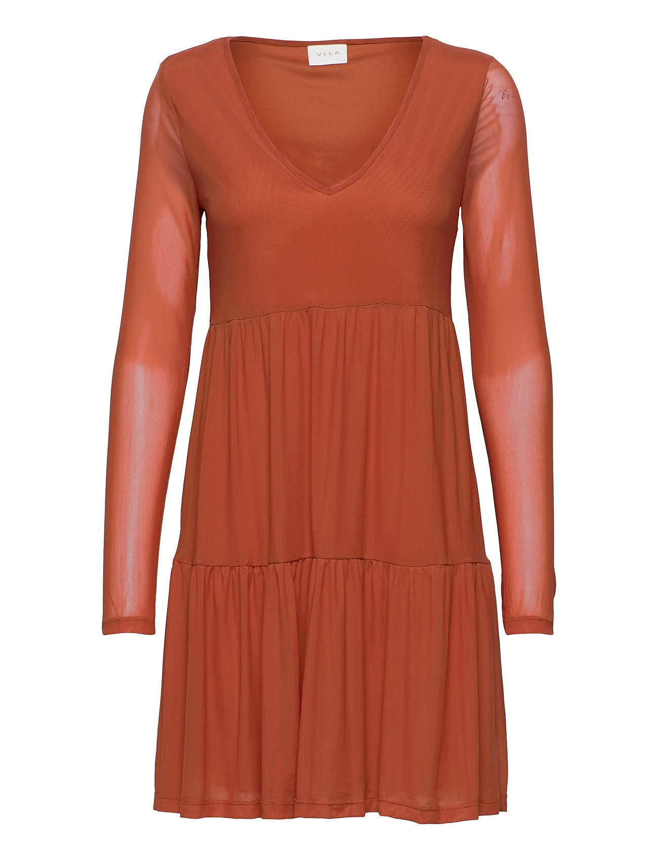 Vila Vidavis L/s Short Dress (Burnt Henna), kr | Stort af designer mærker | Booztlet.com