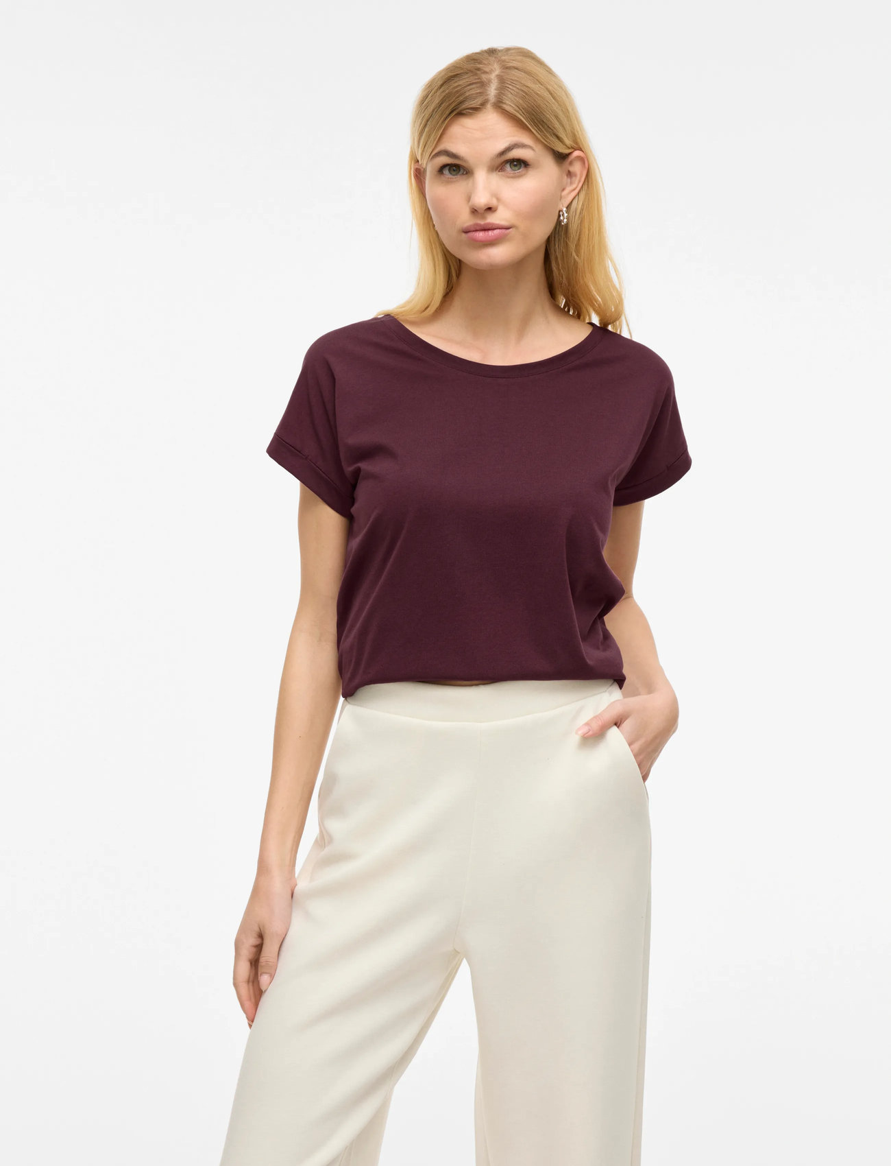 Vila Vidreamers New Pure T-Shirt-Noos, XS, Burgundy, T-Shirts & Toppe > Kortærmede, Dame