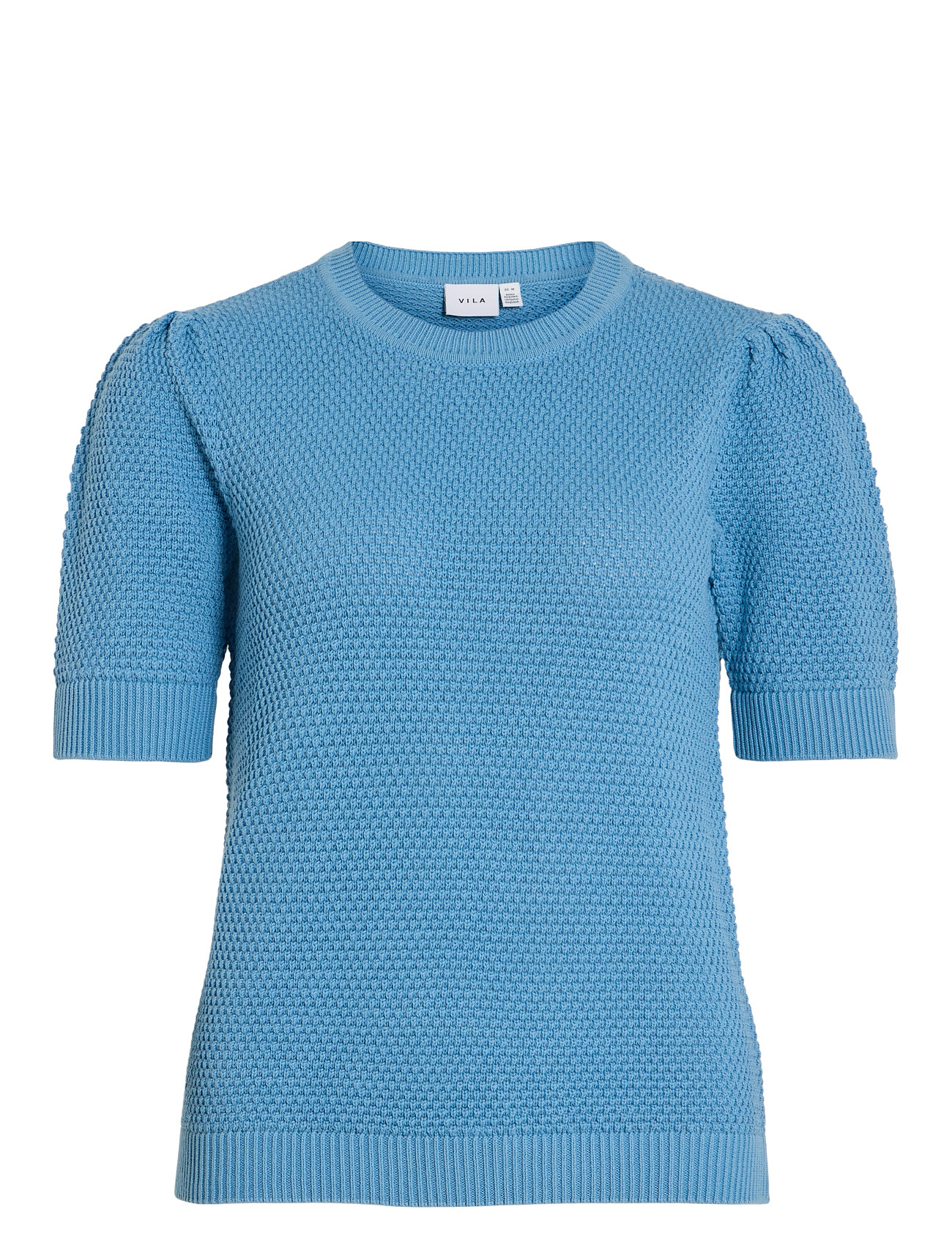 Vila Vidalo O-Neck S/S Knit Top - Noos Blå