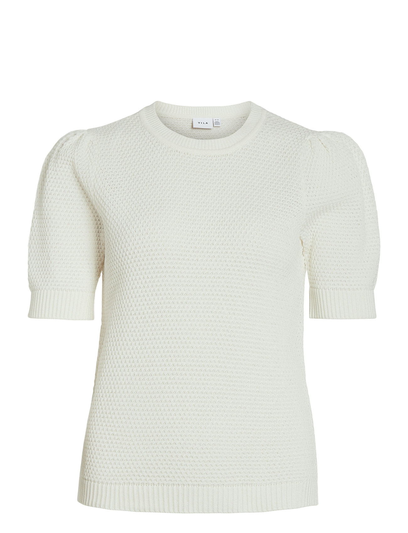 Vila Vidalo O-Neck S/S Knit Top - Noos Vit