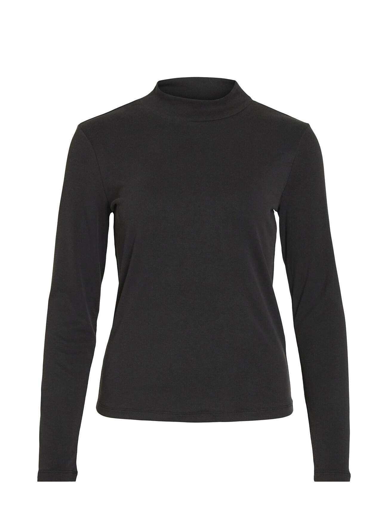Vilullu Rollneck Rib L/S Top - Noos Black Vila