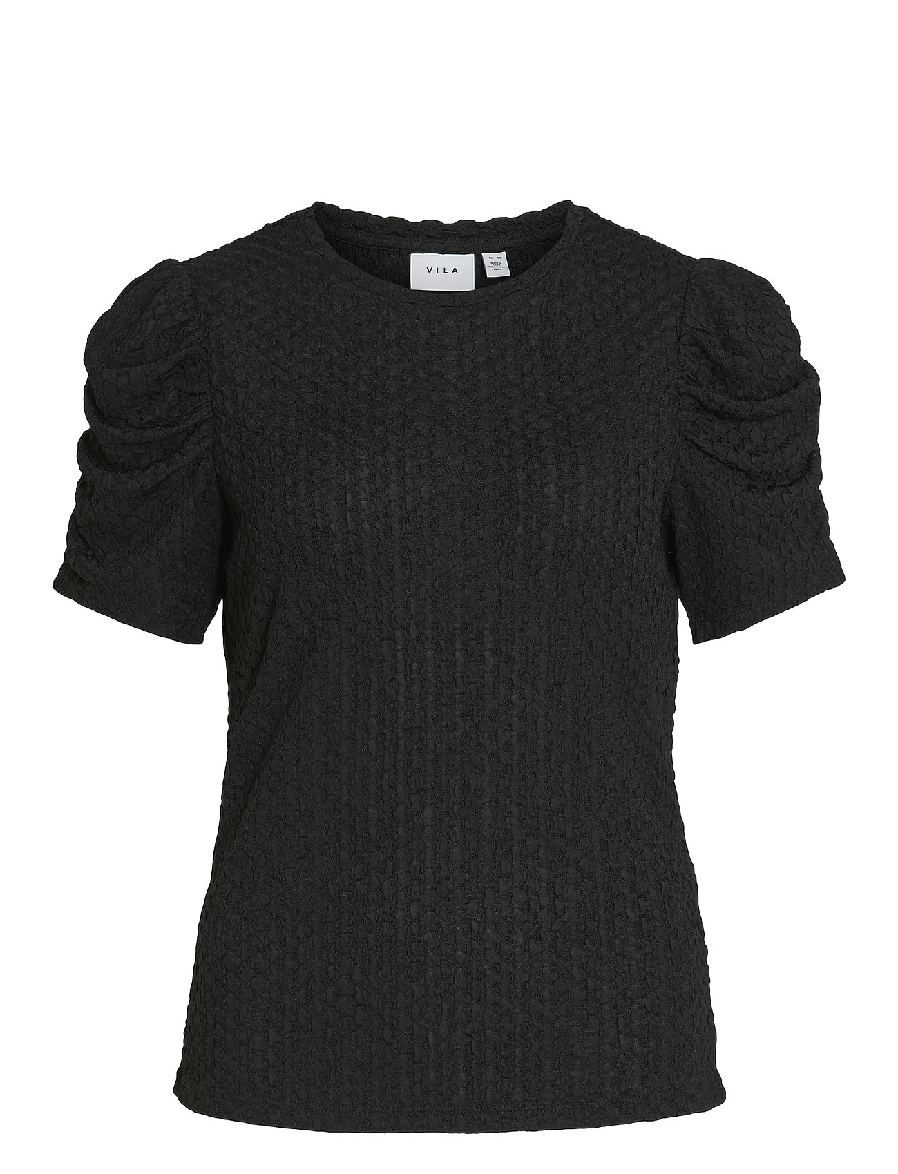Vianine S/S Puff Sleeve Top - Noos Black Vila