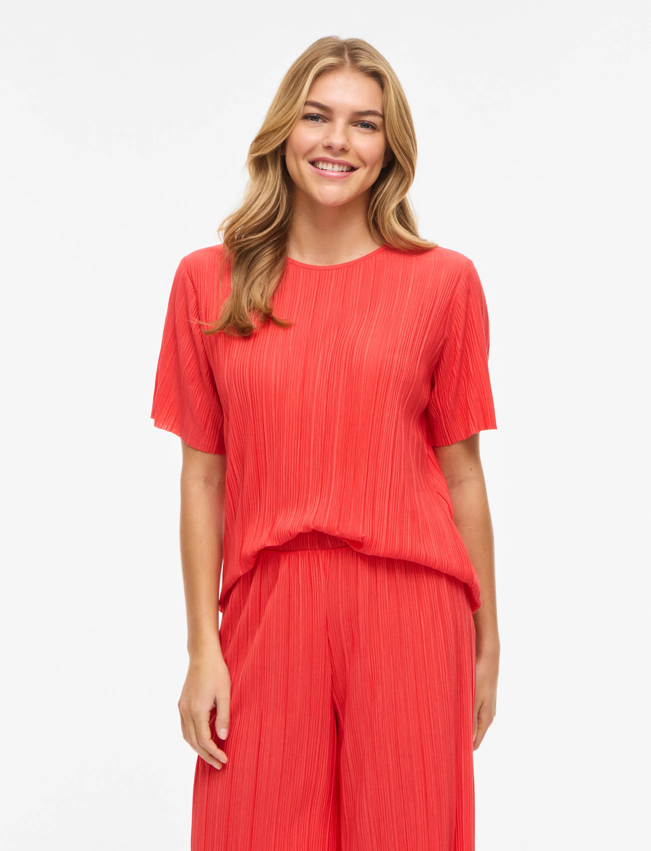 Vila Viplisa O-Neck S/S Top - Noos, S, Red, T-Shirts & Toppe > Kortærmede, Dame