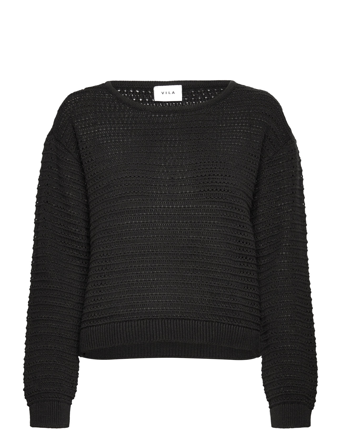 Vila Vibellisina Boatneck L/S Knit Top - Noos Svart