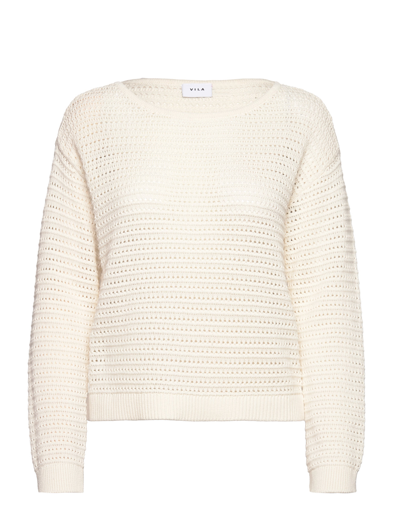 Vila Vibellisina Boatneck L/S Knit Top - Noos Kräm