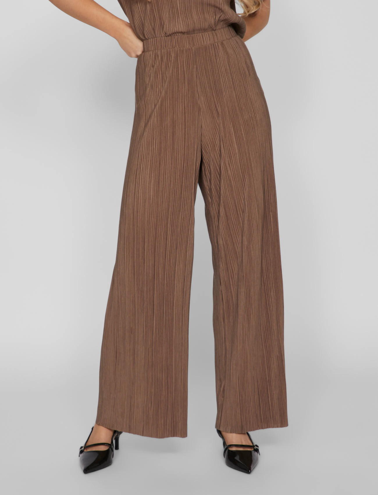 Vila Viplisa Hw Loose Pants - Noos, XL, Brown, Bukser > Brede Ben, Dame