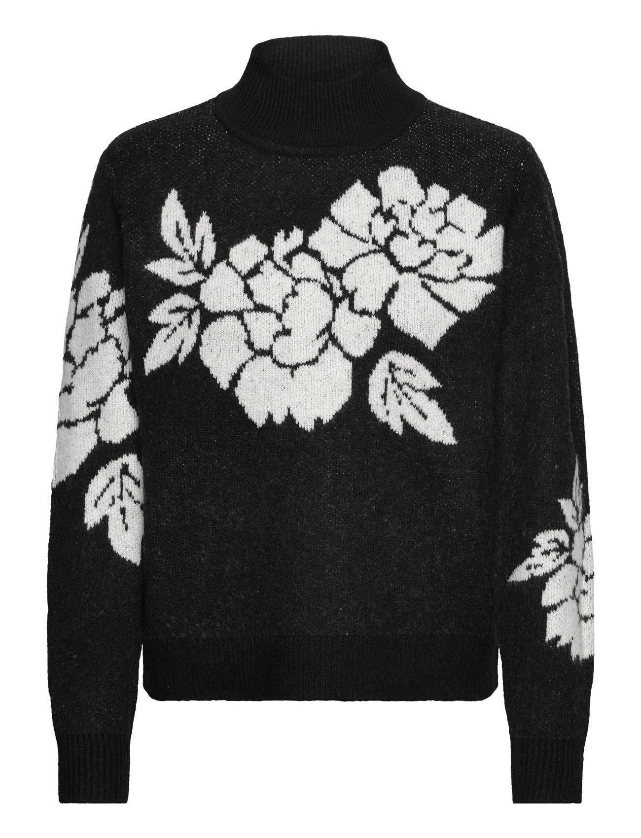 Vicilia Mock Neck L/S Jaquard Top - Noos Black Vila