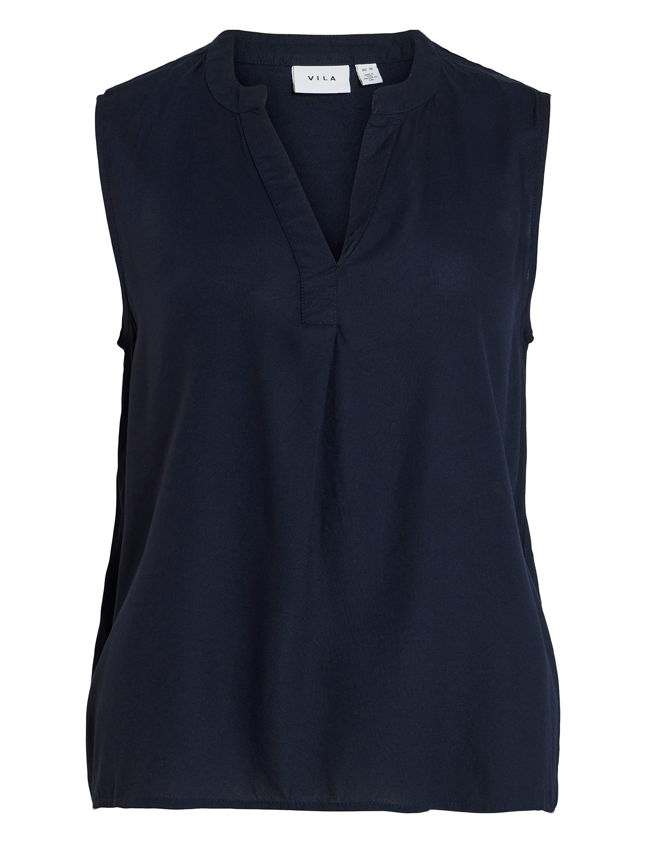 VILA Virosa V-Ausschnitt S/L Oberteil - Noos Navy - 36 - Damen
