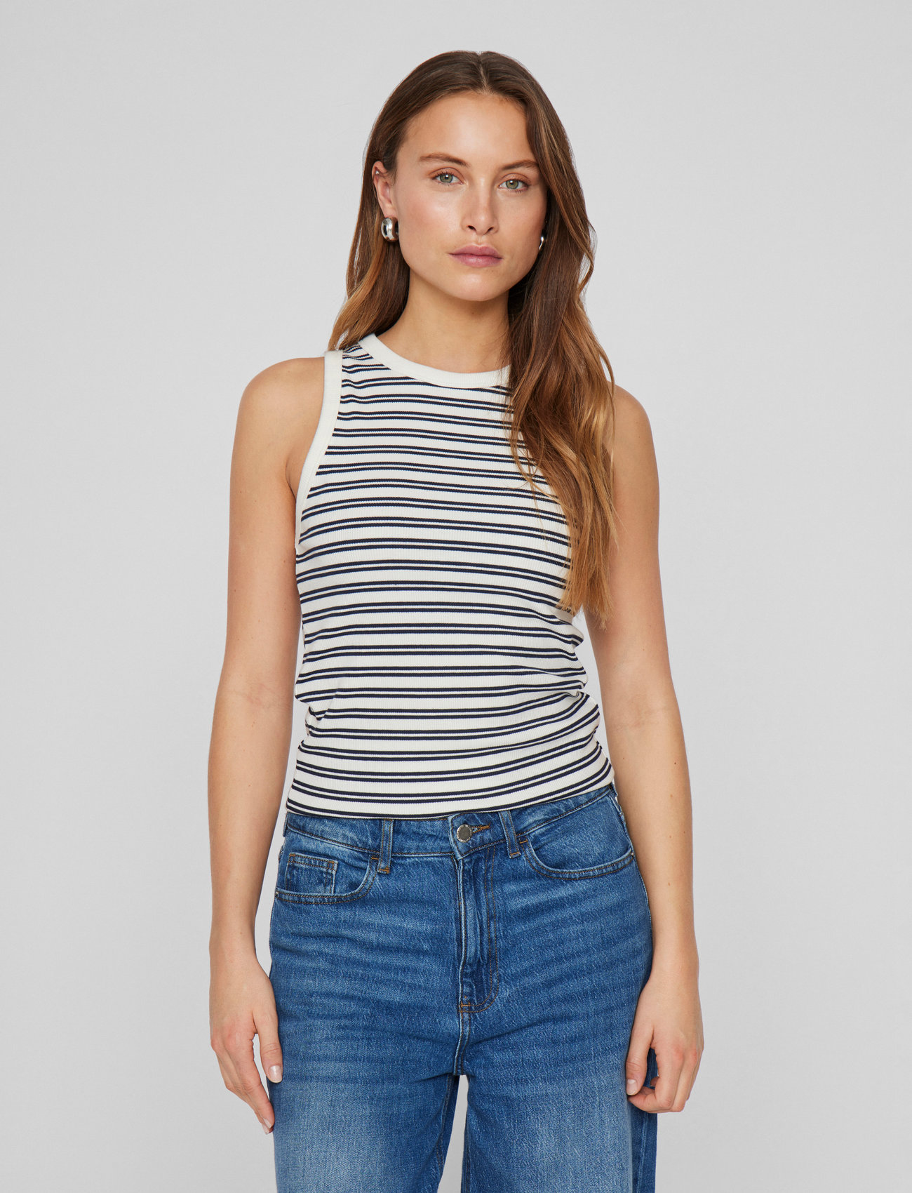 Vila Visola S/L Tank Top - Noos, XXL, Navy, T-Shirts & Toppe > Uden Ærmer, Dame