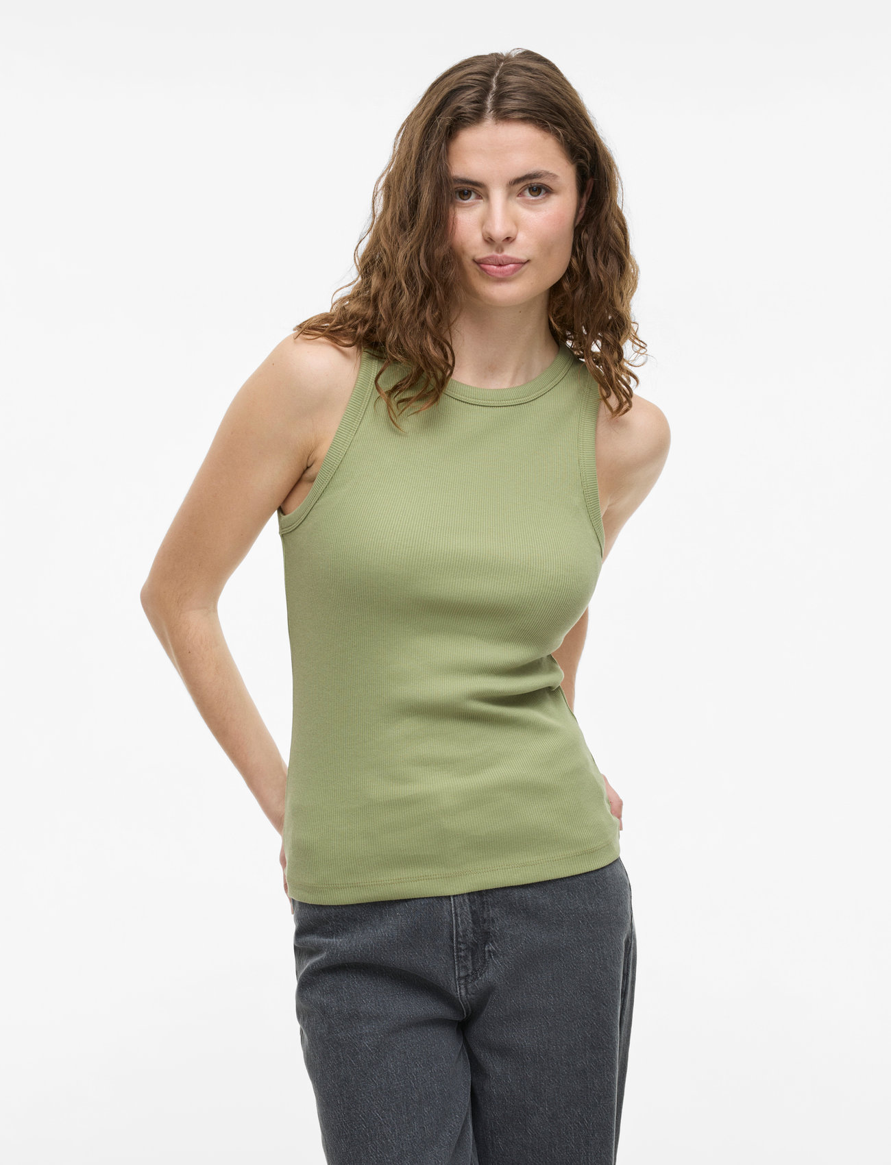 Vila Visola S/L Tank Top - Noos, XS, Green, T-Shirts & Toppe > Uden Ærmer, Dame