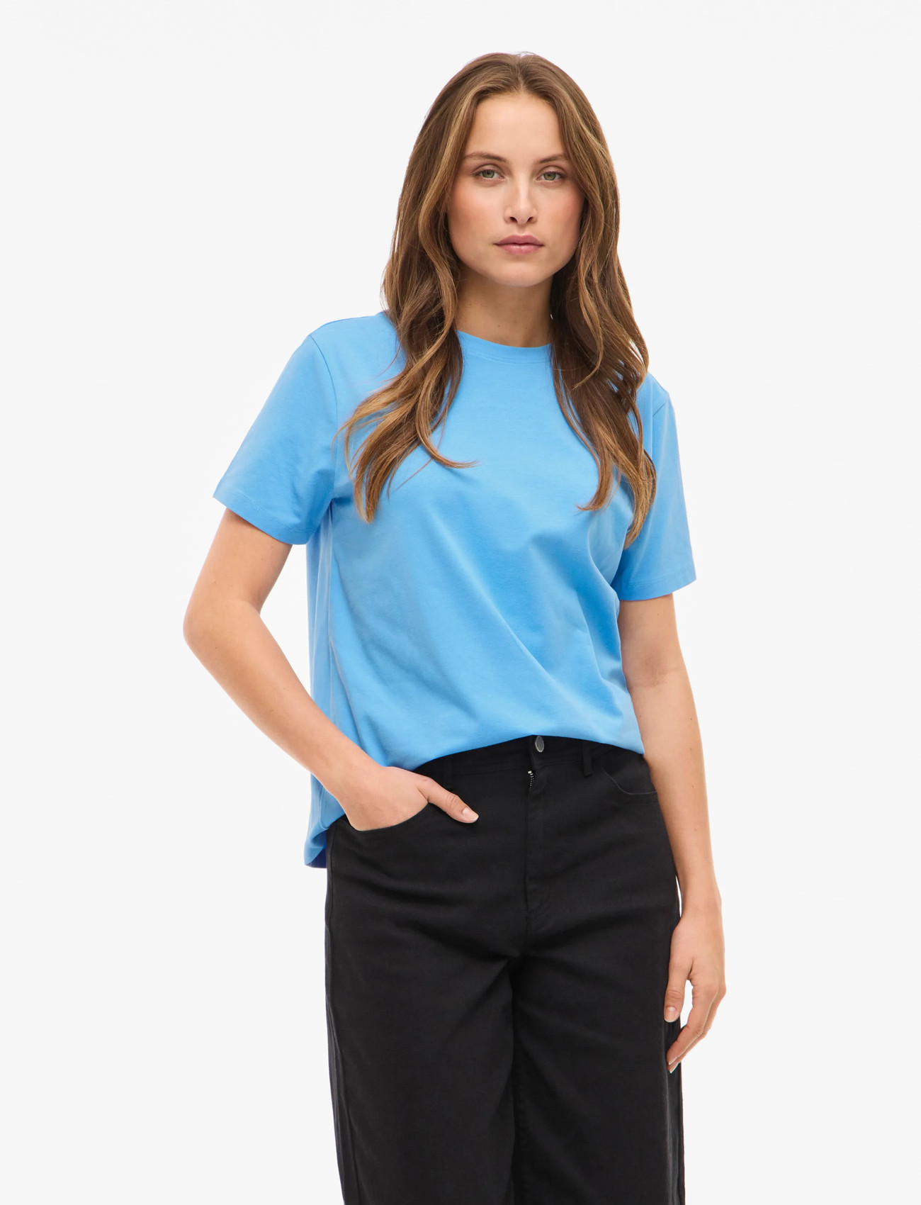 Vila Vinora S/S T-Shirt - Noos, M, Blue, T-Shirts & Toppe > Kortærmede, Dame