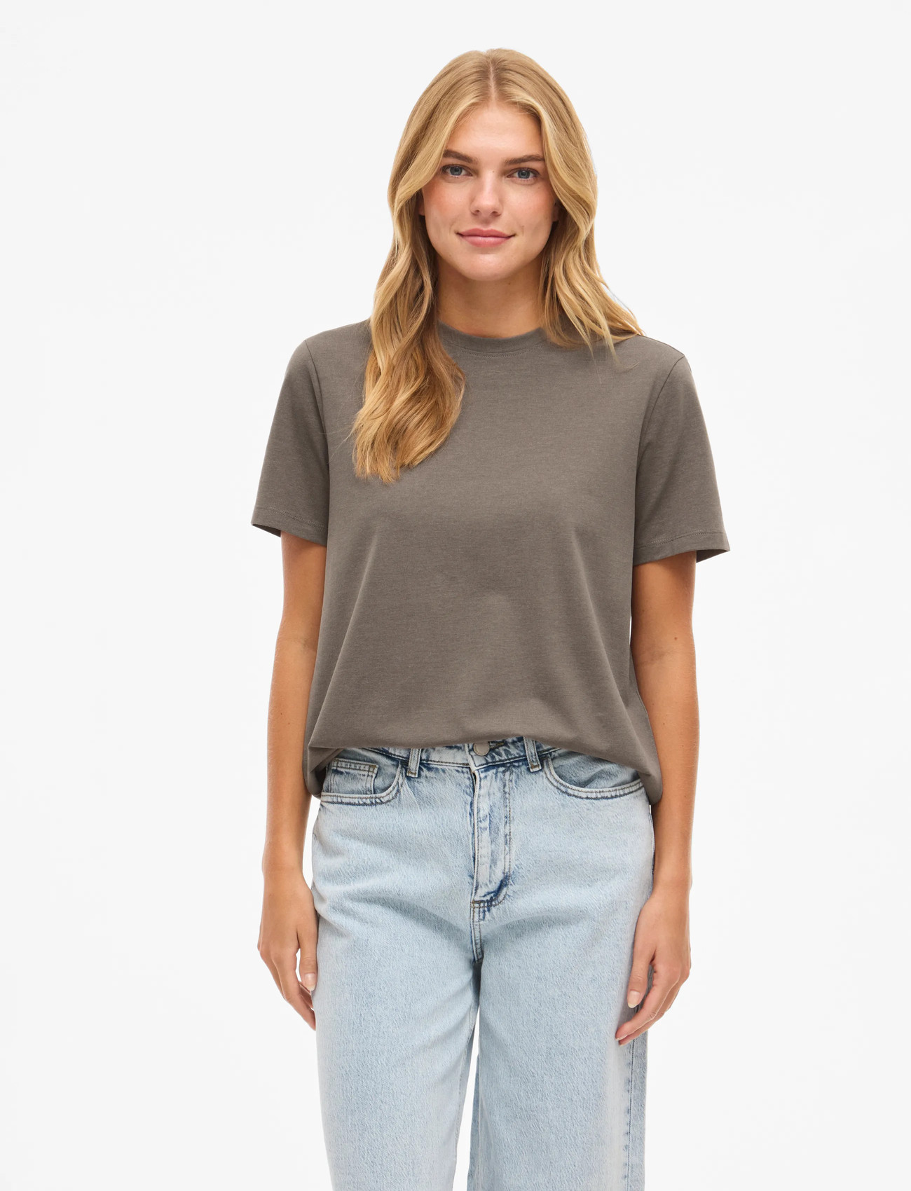 Vila Vinora S/S T-Shirt - Noos, XL, Brown, T-Shirts & Toppe > Kortærmede, Dame