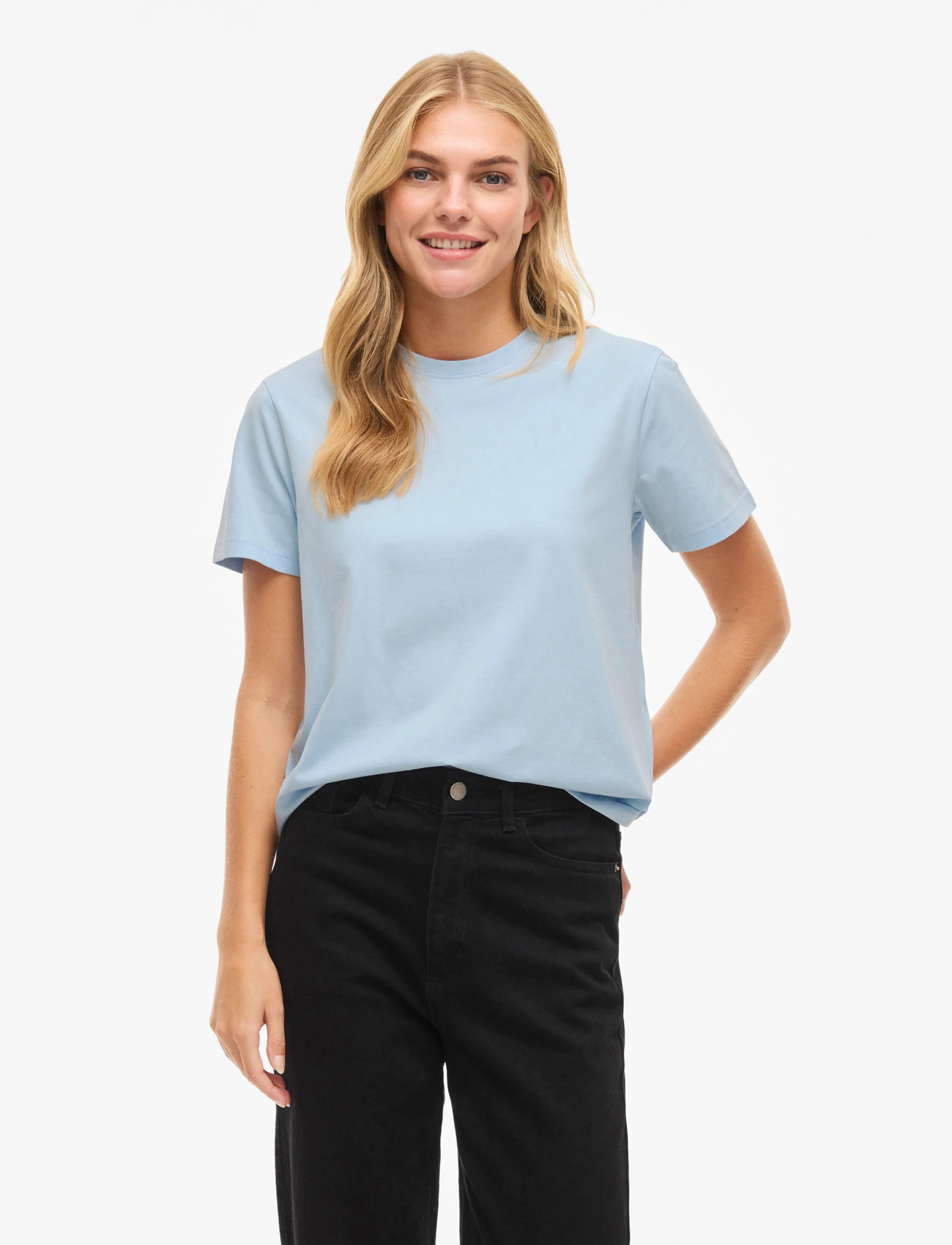 Vila Vinora S/S T-Shirt - Noos, M, Blue, T-Shirts & Toppe > Kortærmede, Dame