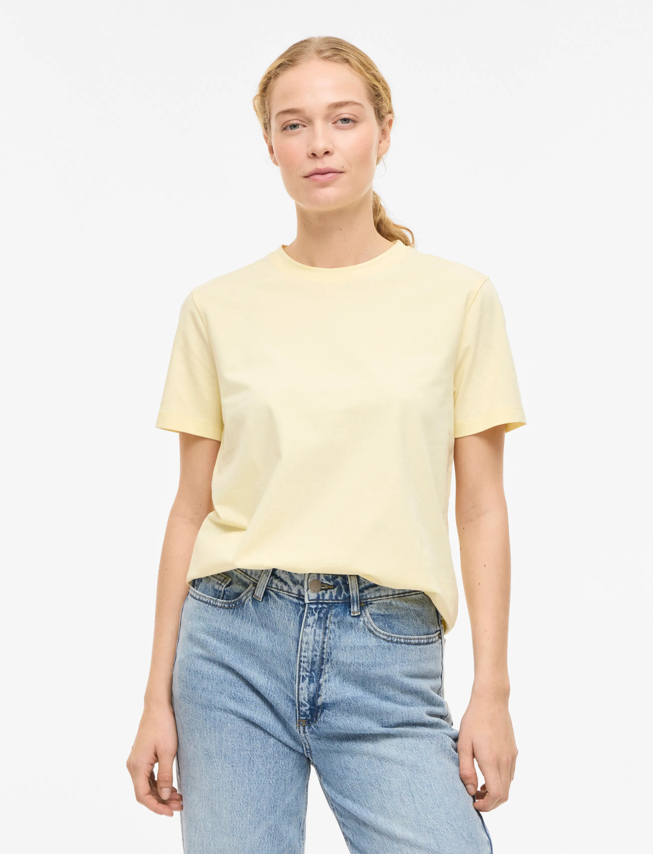 Vila Vinora S/S T-Shirt - Noos, XL, Yellow, T-Shirts & Toppe > Kortærmede, Dame