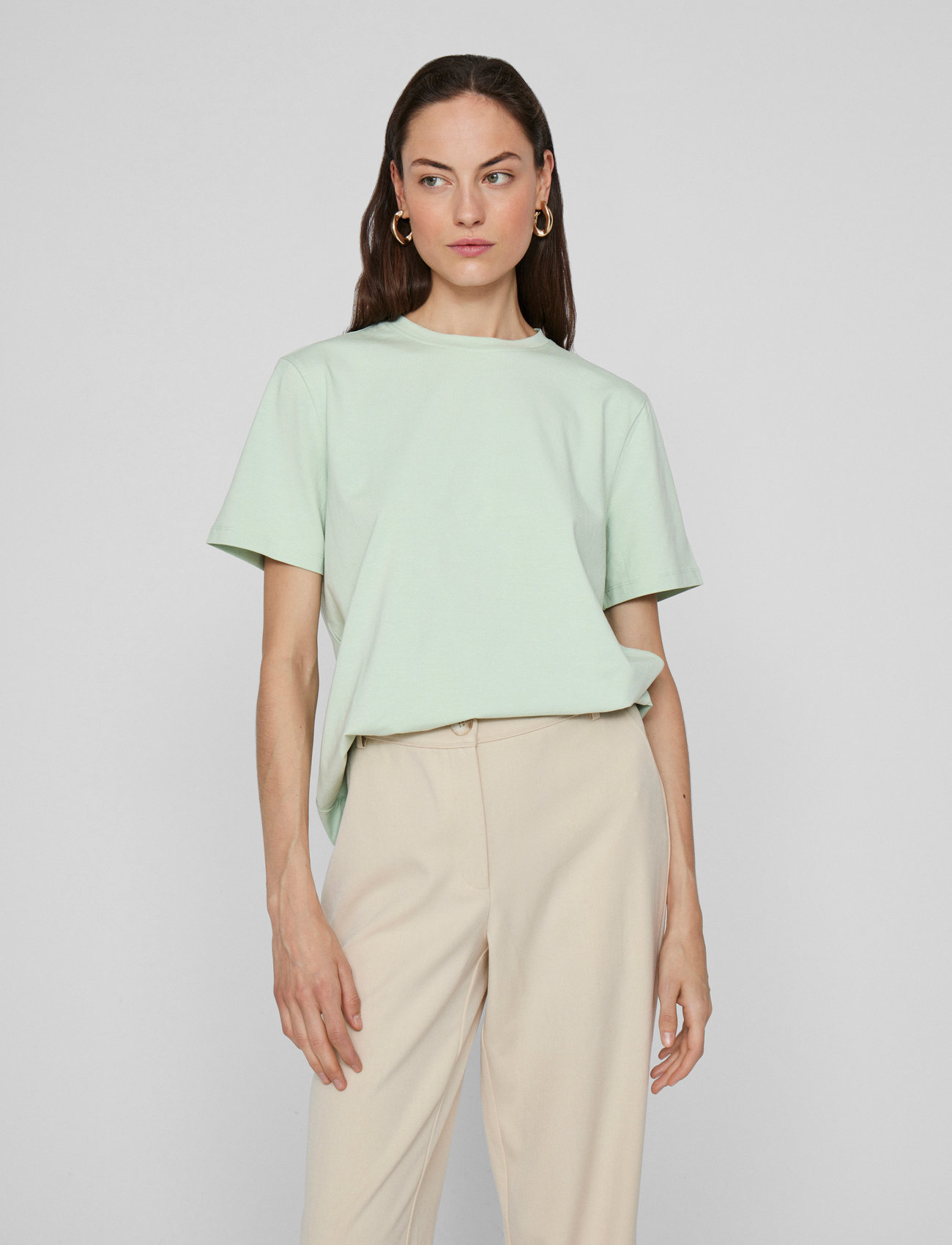 Vila Vinora S/S T-Shirt - Noos, S, Green, T-Shirts & Toppe > Kortærmede, Dame