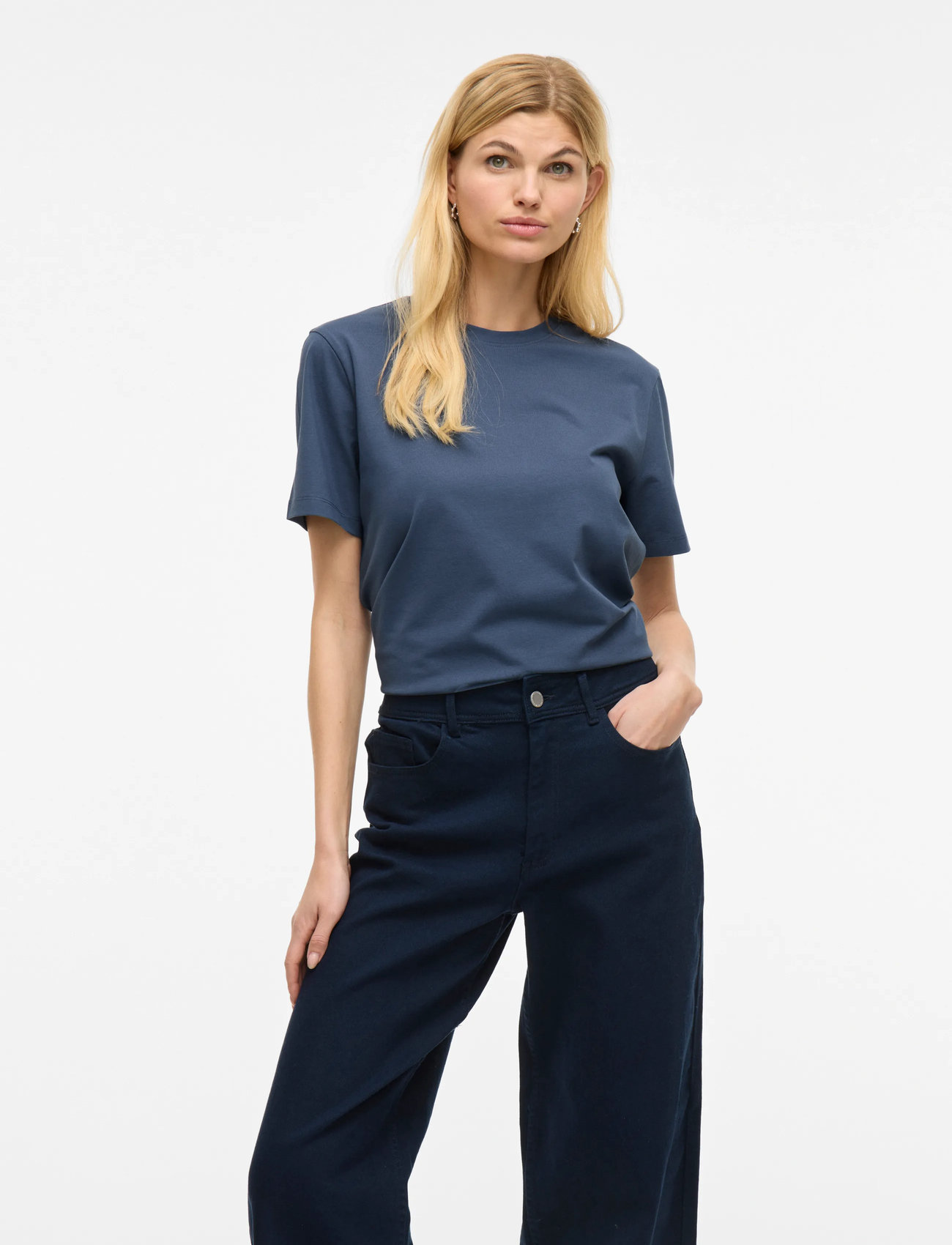 Vila Vinora S/S T-Shirt - Noos, XXL, Blue, T-Shirts & Toppe > Kortærmede, Dame
