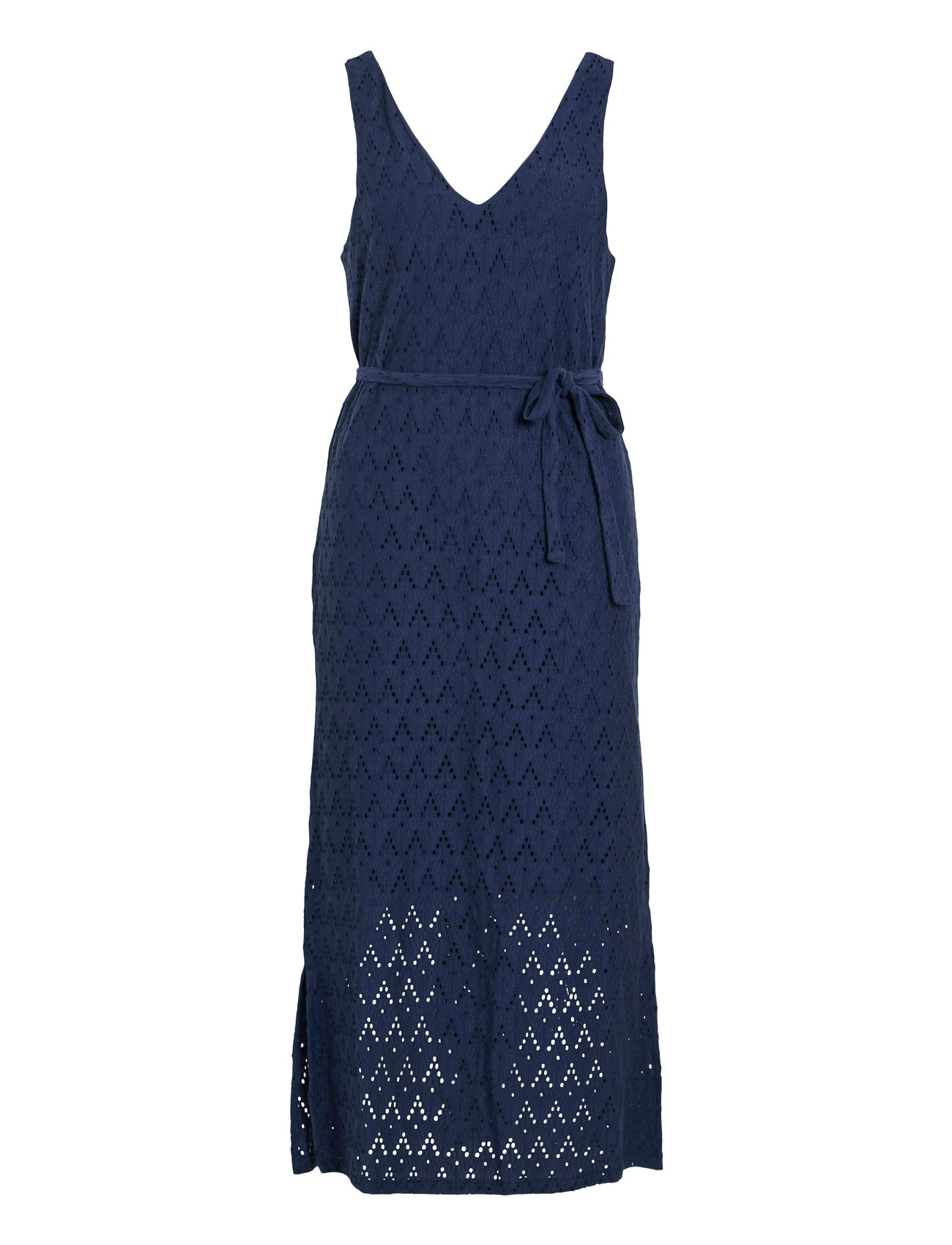 Viamalina V-Neck S/L Midi Dress/Pb Knelang Kjole Navy Vila