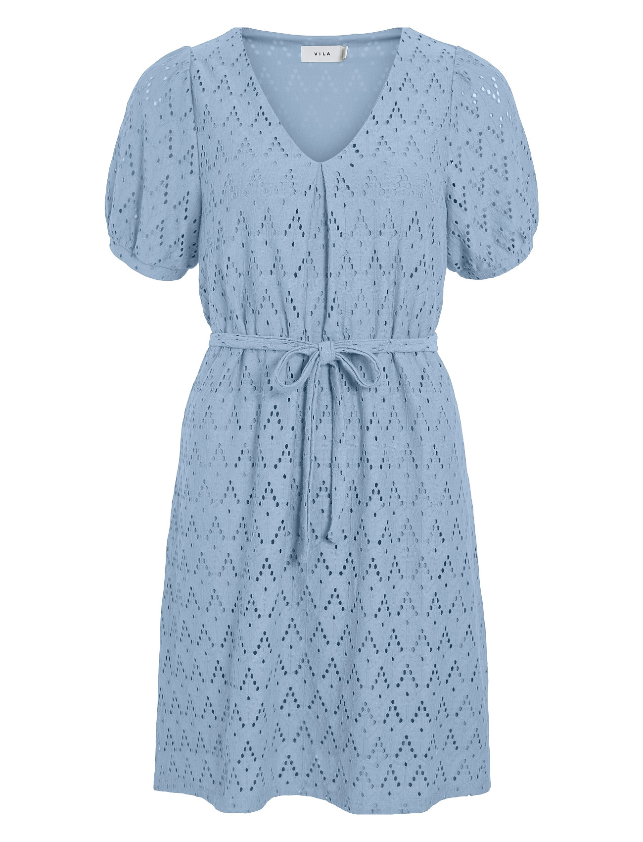 Viamalina V-Neck S/S Dress/Pb Kort Kjole Blue Vila