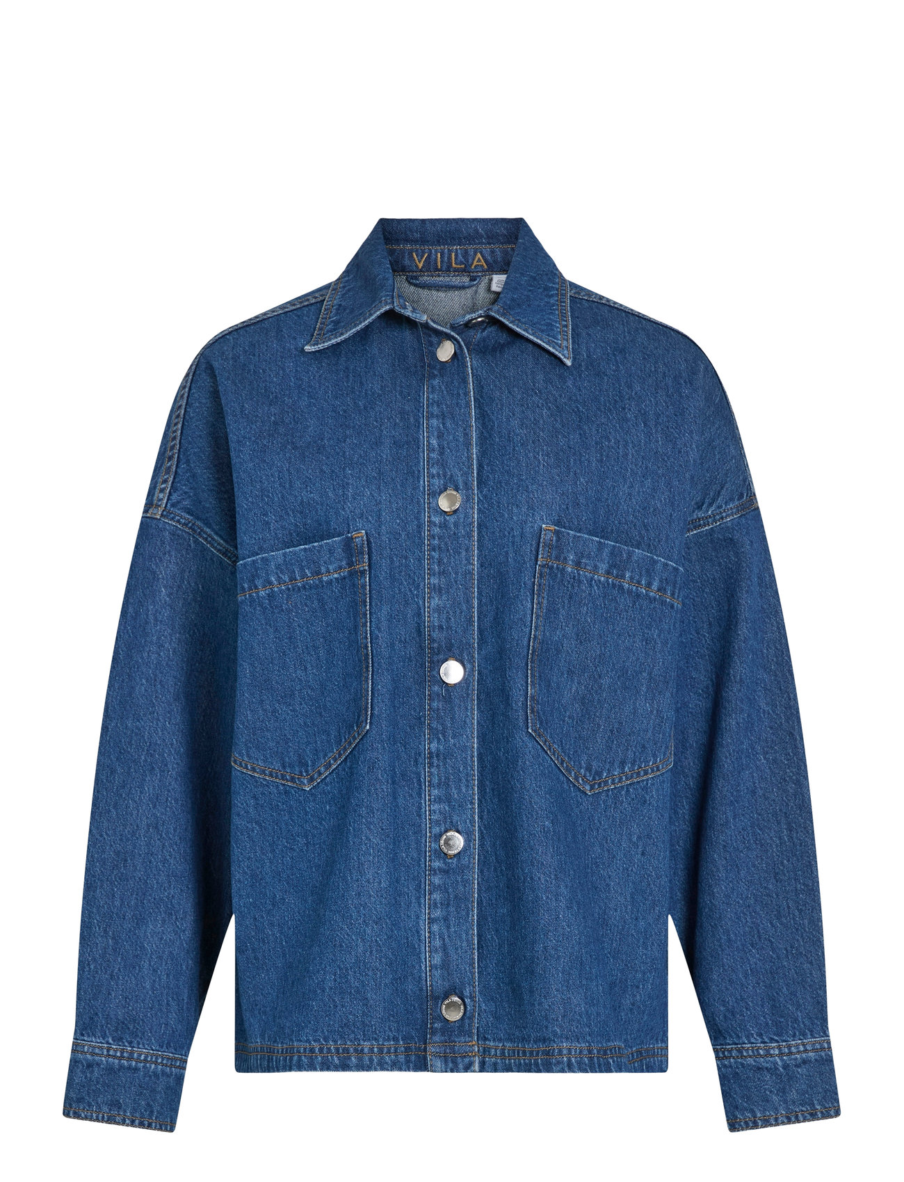 Vila Vicreek L/S Denim Shirt, 40, Blue, Skjorter > Denim-Skjorter, Dame