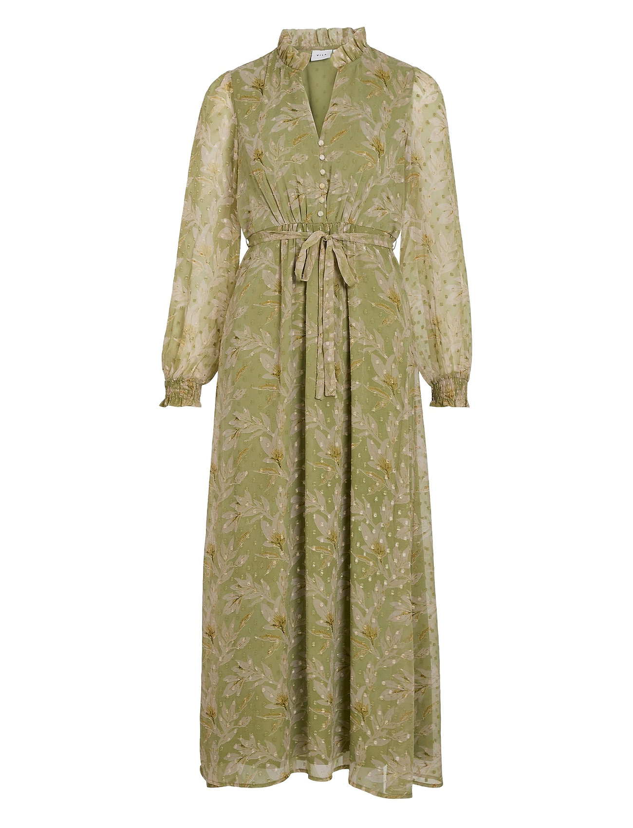 Viedee L/S Ankle Dress/Dc/Ka Maxikjole Festkjole Khaki Green Vila