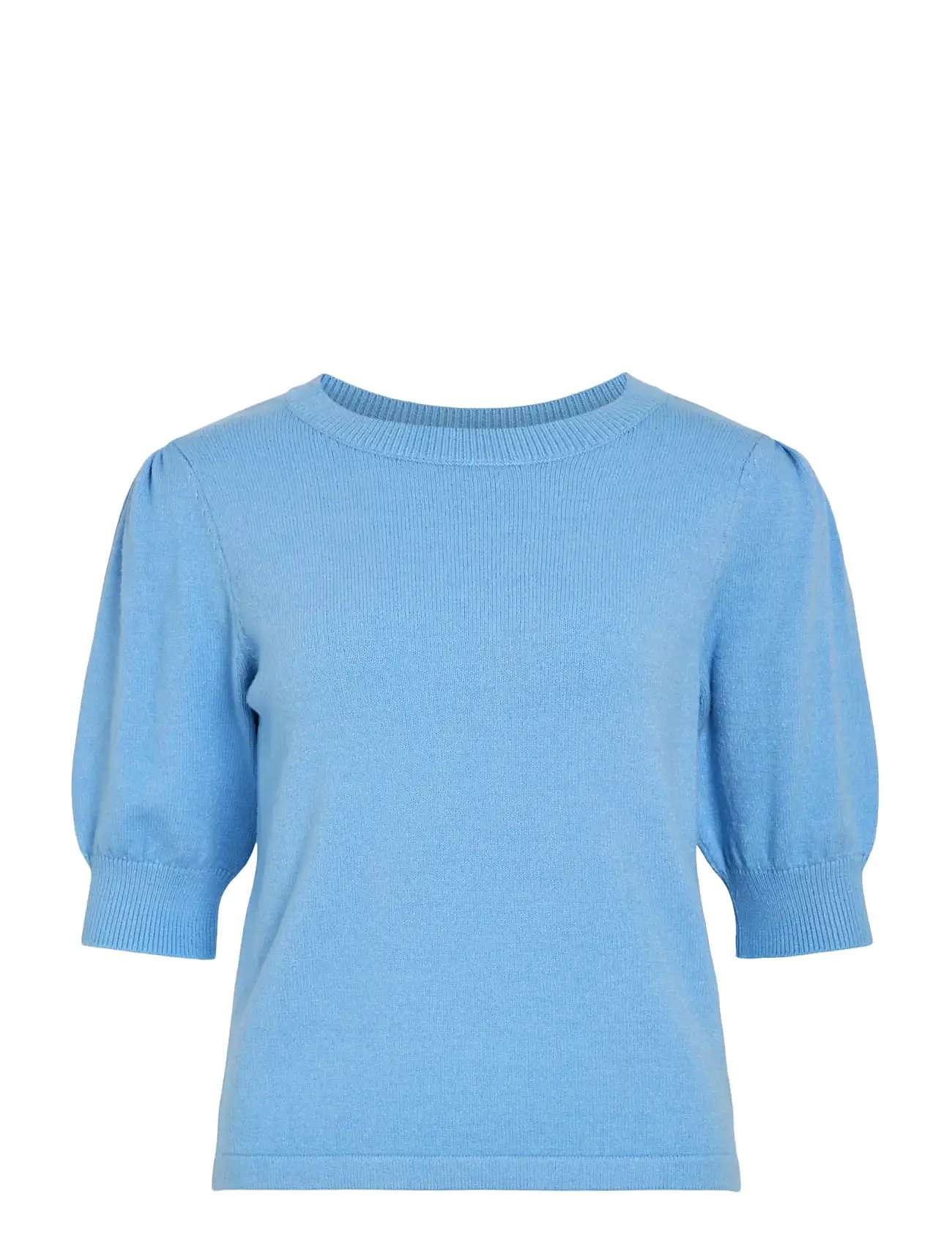 VILA Viril 2/4 Sleeve O-Neck Knit Oberteil - Noos Blau - L - Damen