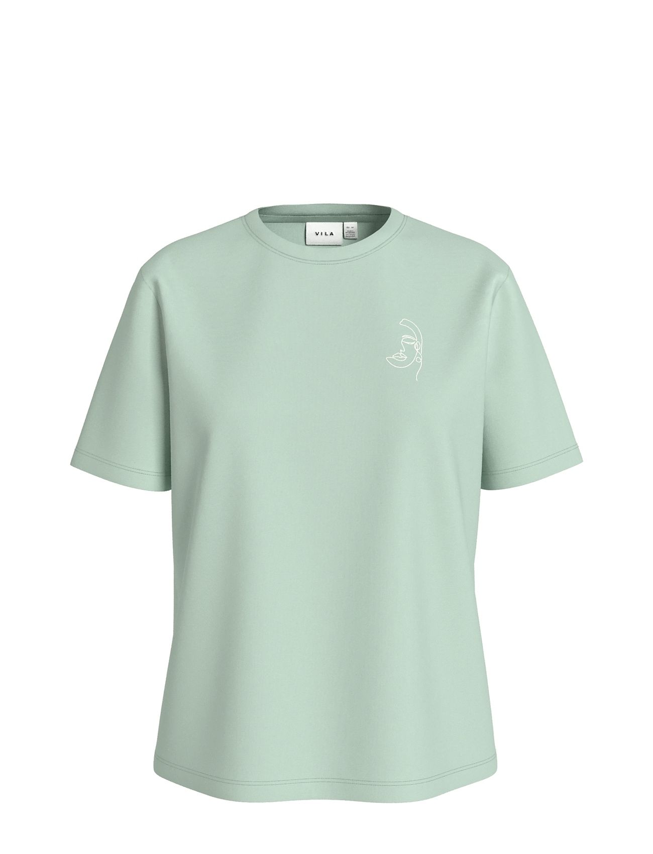 Vila Visybil Faces O-Neck S/S T-Shirt/Dfs Grön