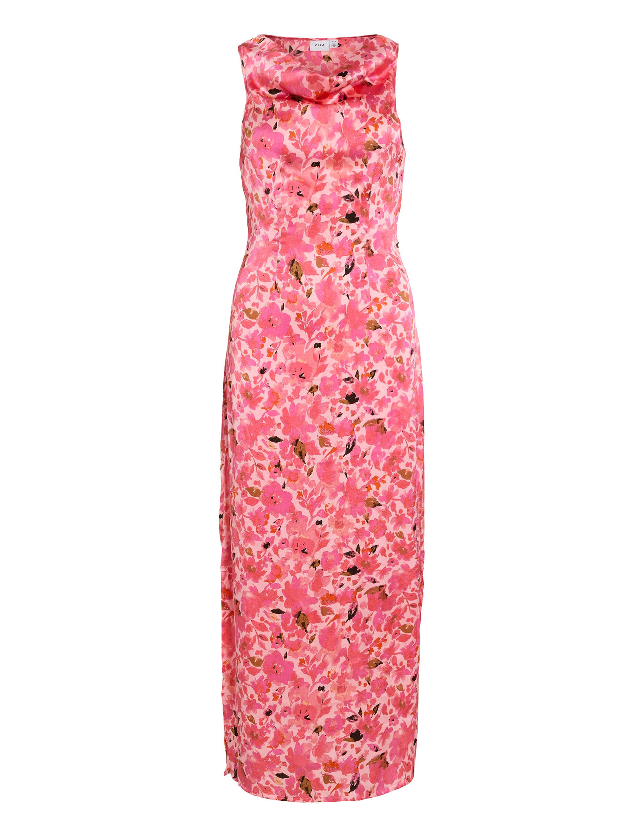 Vianita S/L Waterfall Ankle Dress/Dc/Ka Maxikjole Festkjole Pink Vila