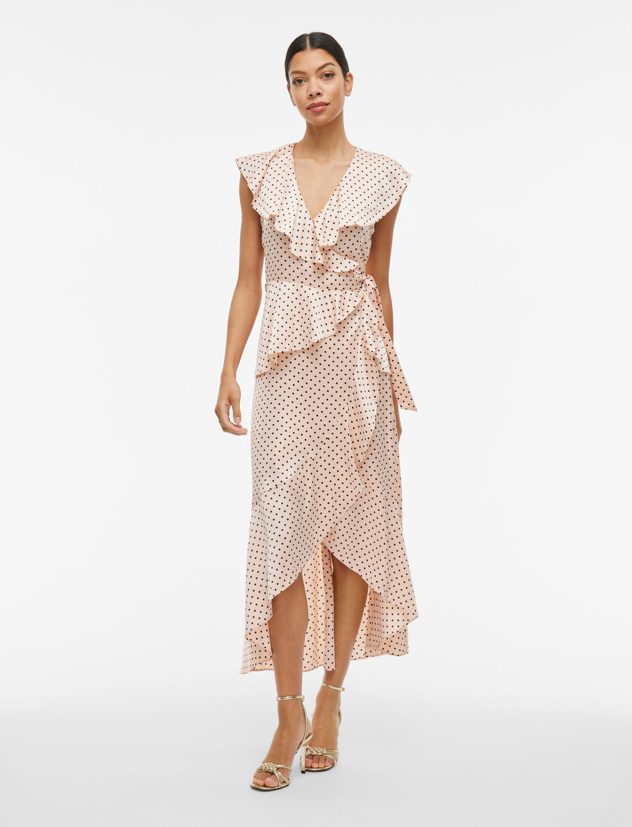 Vila Vikimmie S/S Wrap Ankle Dress/Dc/Ka, 34, Pink, Kjoler > Maxikjole, Dame