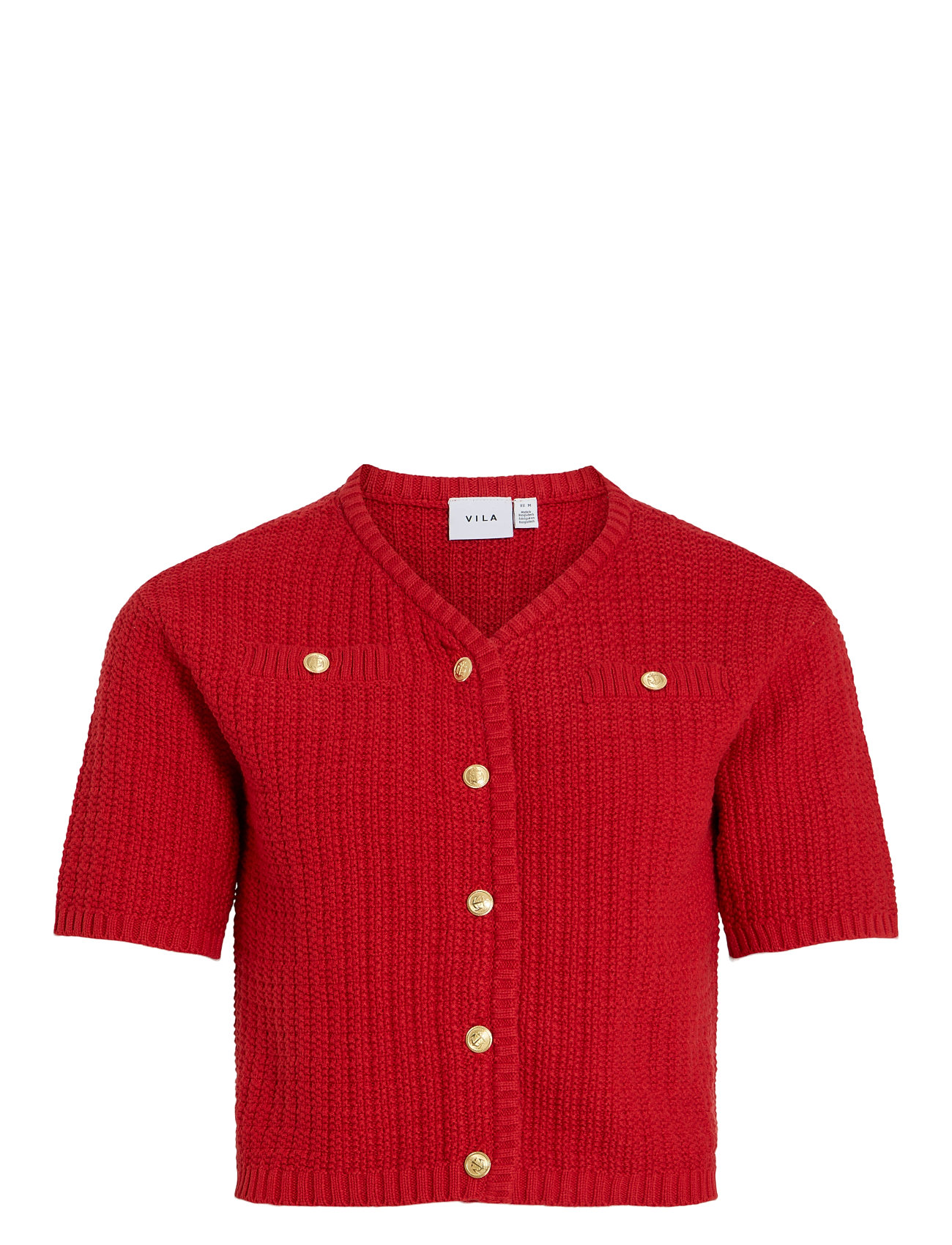 Vitut S/S V-Neck Knit Cardigan/Ka Red Vila