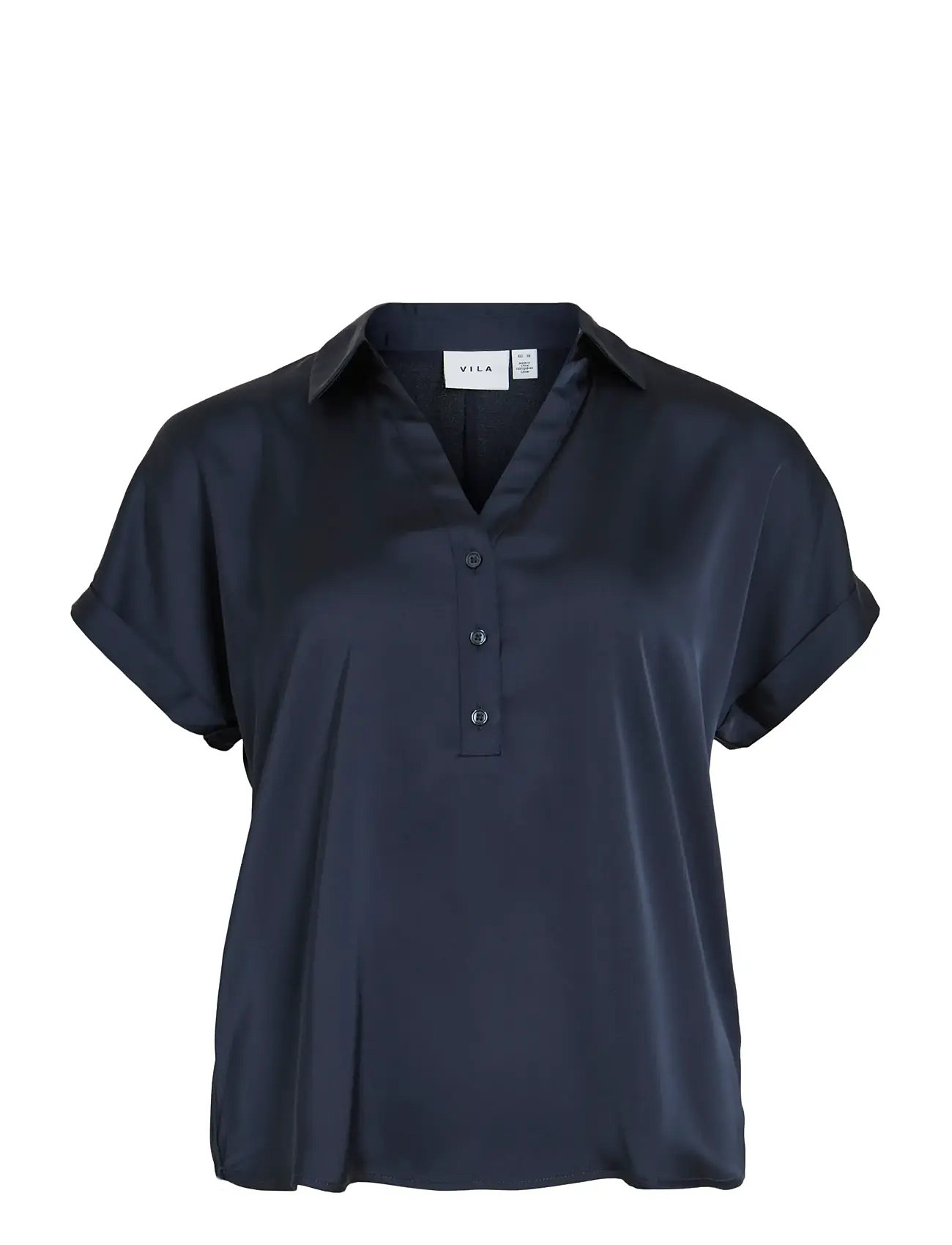 VILA Vienna Ravenna S/S Oberteil - Noos Navy - 40 - Damen