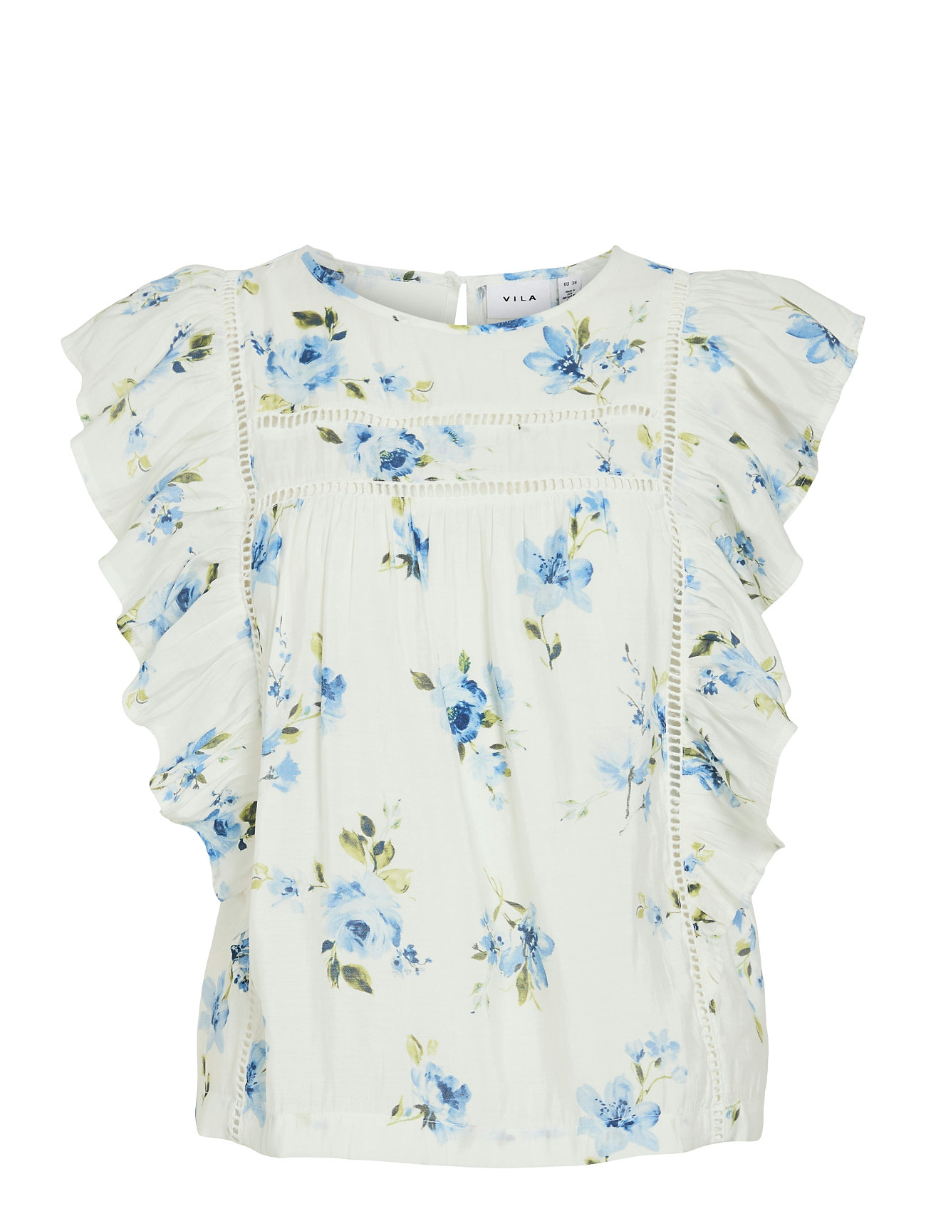 VILA Viprinted O-Neck S/L Oberteil/Ka Weiß - 36 - Damen