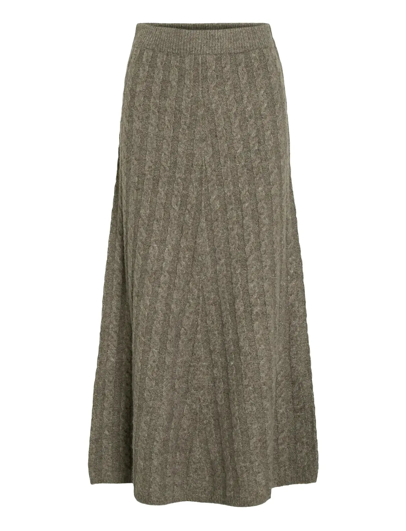 VILA Virelli Ankle Cable Knit Rock/Bfs Braun - L - Damen