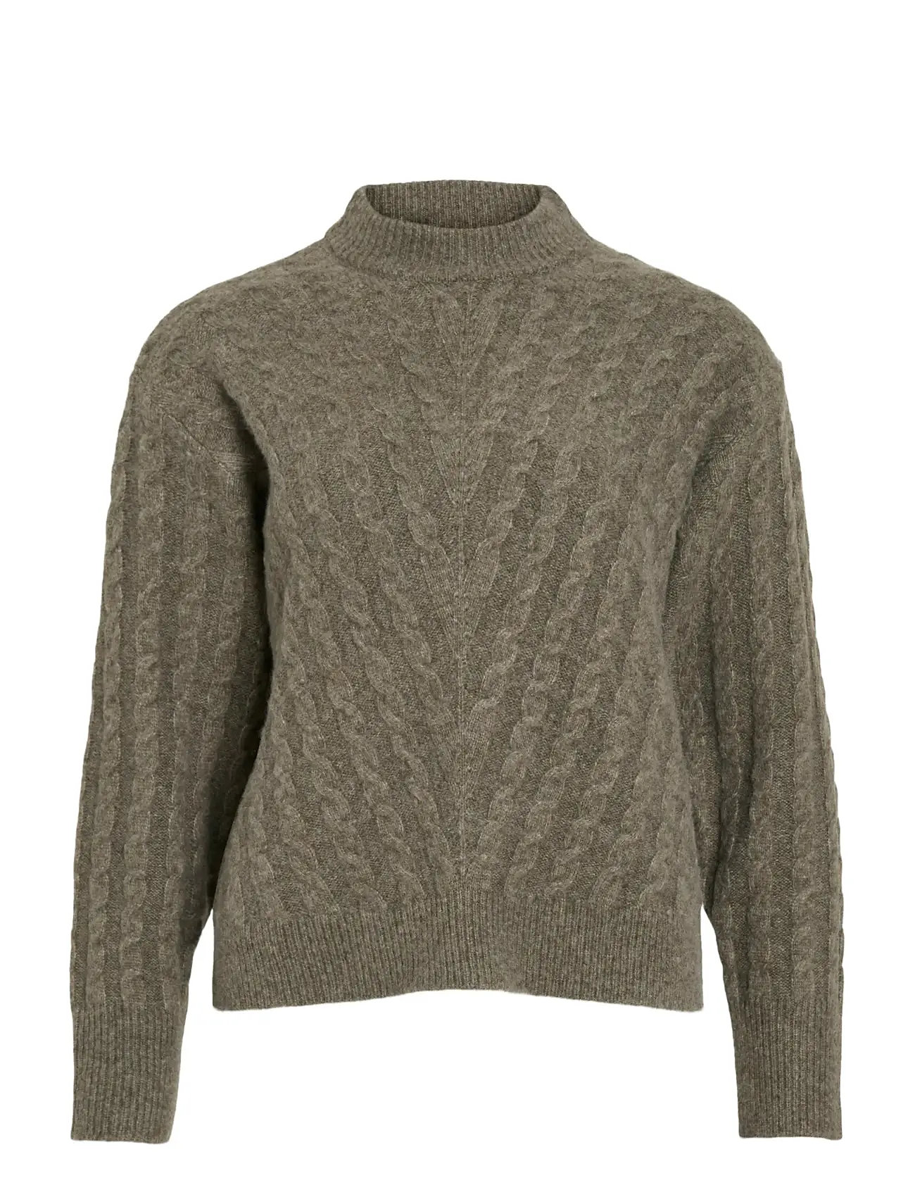 VILA Virelli Highneck L/S Cable Knit Oberteil/Bfs Braun - XL - Damen
